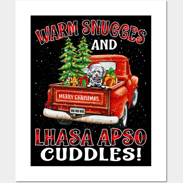 Warm Snuggles And Lhasa Apso Cuddles Truck Tree Christmas Gift Wall Art by intelus